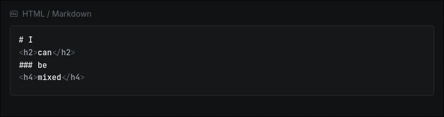 HTML/Markdown block